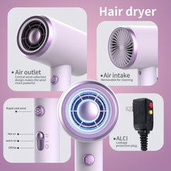 1 Concentrator Nozzle 1 Diffuser Attachments Fast Drying Professional Ionic Hair Dryer, Lightweight And Quiet Low Noise Blow Dryer For Home Salon Travel, Holiday Gift