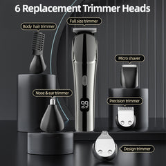 10-in-1 Men's Grooming Kit | Cordless Beard Trimmer, Hair Clippers, Body & Nose Trimmer - USB Rechargeable, 600mAh Lithium Battery, Precision Blades, Ideal Gift for Him