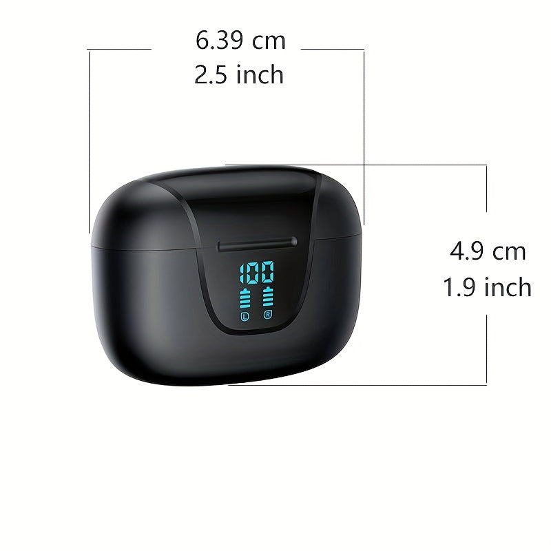 13MM Wireless Earphone, Long Time Playtime Wireless 5.3 Headphones with Type-C Fast Charging Case, Stereo In-Ear Headphones for iPhone and Android, Gaming Business Sports Headset with Ear Microphone