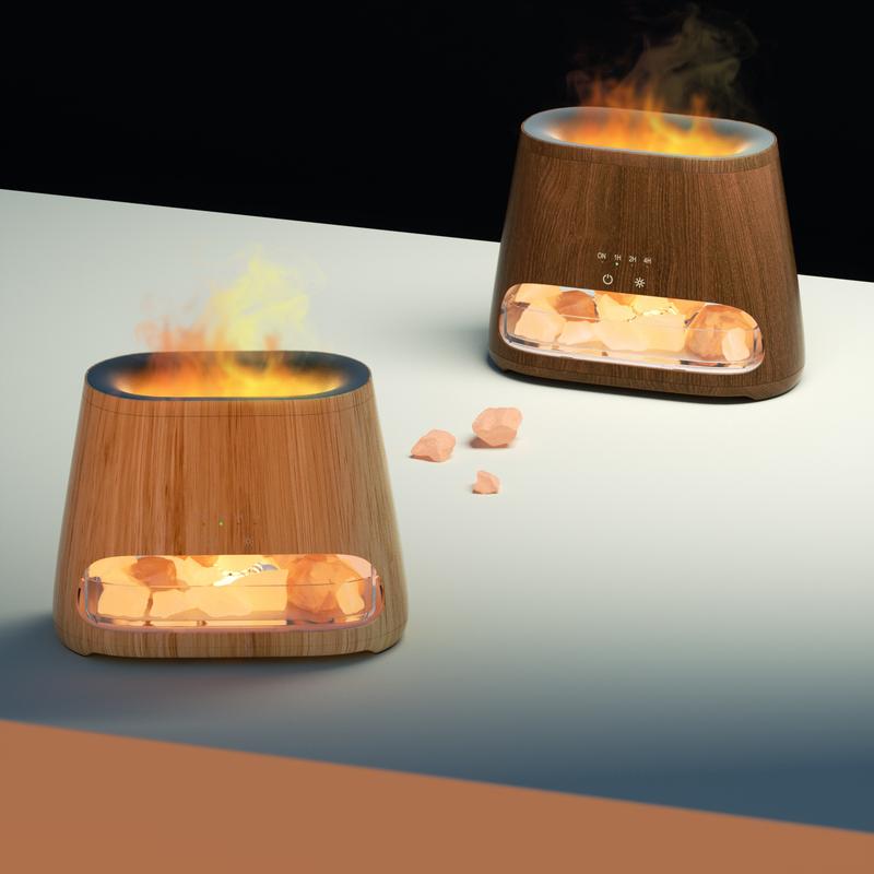 (2-Pack Bundle) SALKING 2-in-1 Air Purifier & Humidifier for Home&Office, Essential Oil Aroma Diffuser With LED Night light Salt Lamp, Home Decor, For Smoke & Pets