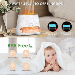 (2-Pack Bundle) SALKING 2-in-1 Air Purifier & Humidifier for Home&Office, Essential Oil Aroma Diffuser With LED Night light Salt Lamp, Home Decor, For Smoke & Pets