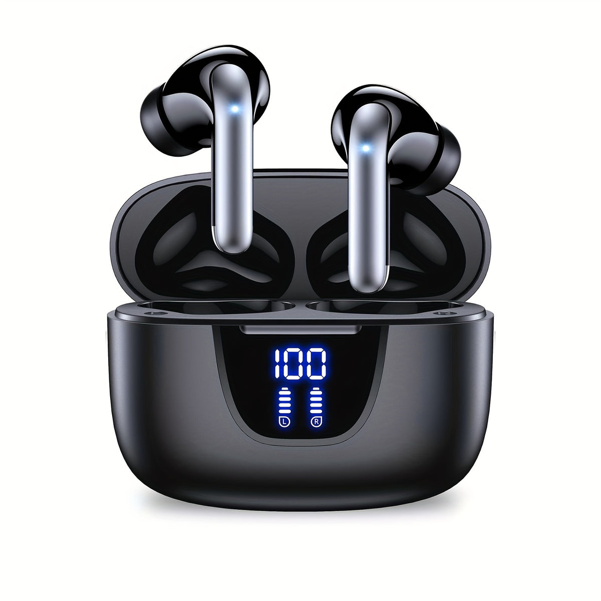 13MM Wireless Earphone, Long Time Playtime Wireless 5.3 Headphones with Type-C Fast Charging Case, Stereo In-Ear Headphones for iPhone and Android, Gaming Business Sports Headset with Ear Microphone