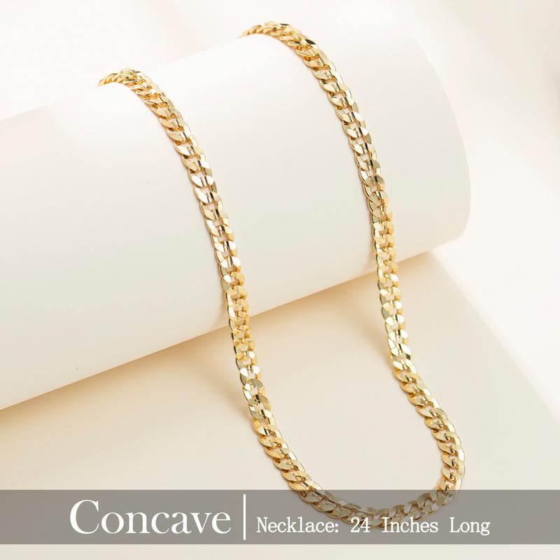 14K Gold-Plated Cuban & Figaro Bracelet, Necklace, Set - 8mm/10mm wide, High Quality