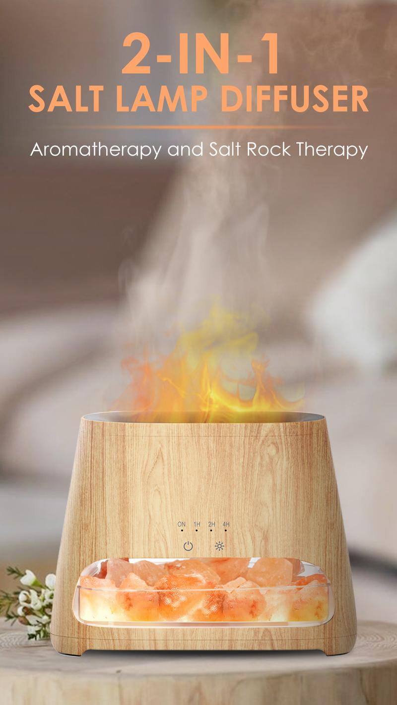 (2-Pack Bundle) SALKING 2-in-1 Air Purifier & Humidifier for Home&Office, Essential Oil Aroma Diffuser With LED Night light Salt Lamp, Home Decor, For Smoke & Pets
