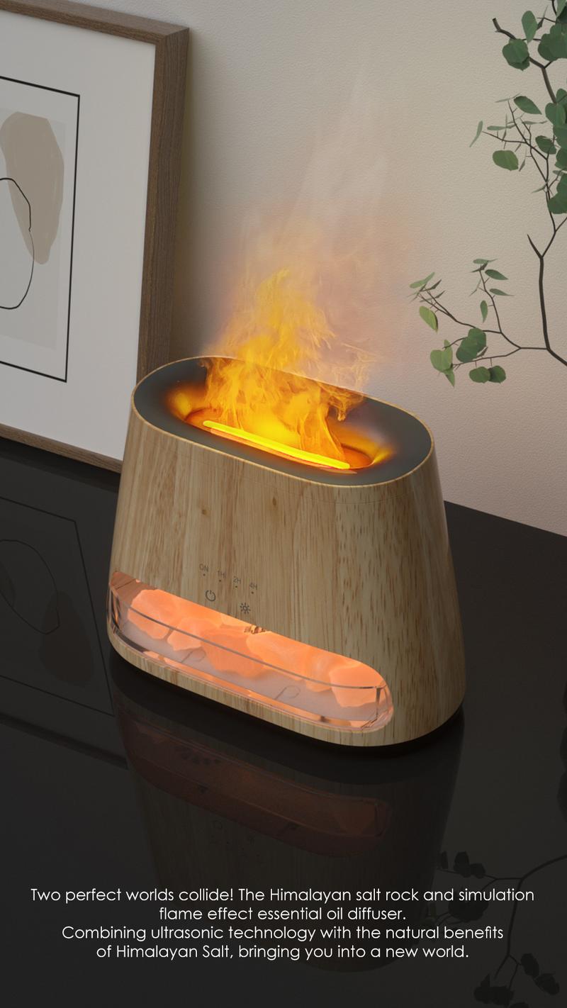(2-Pack Bundle) SALKING 2-in-1 Air Purifier & Humidifier for Home&Office, Essential Oil Aroma Diffuser With LED Night light Salt Lamp, Home Decor, For Smoke & Pets