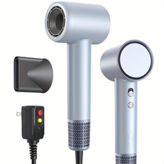 1500W Fast-Drying Ionic Hair Dryer with 150, 000 RPM Brushless Motor, Negative Ions for No Heat Damage, Low Noise, Includes Magnetic Nozzle – Sleek Metallic Design, Perfect for Home & Travel, Grooming Tool | Sleek Design | Smooth Finish