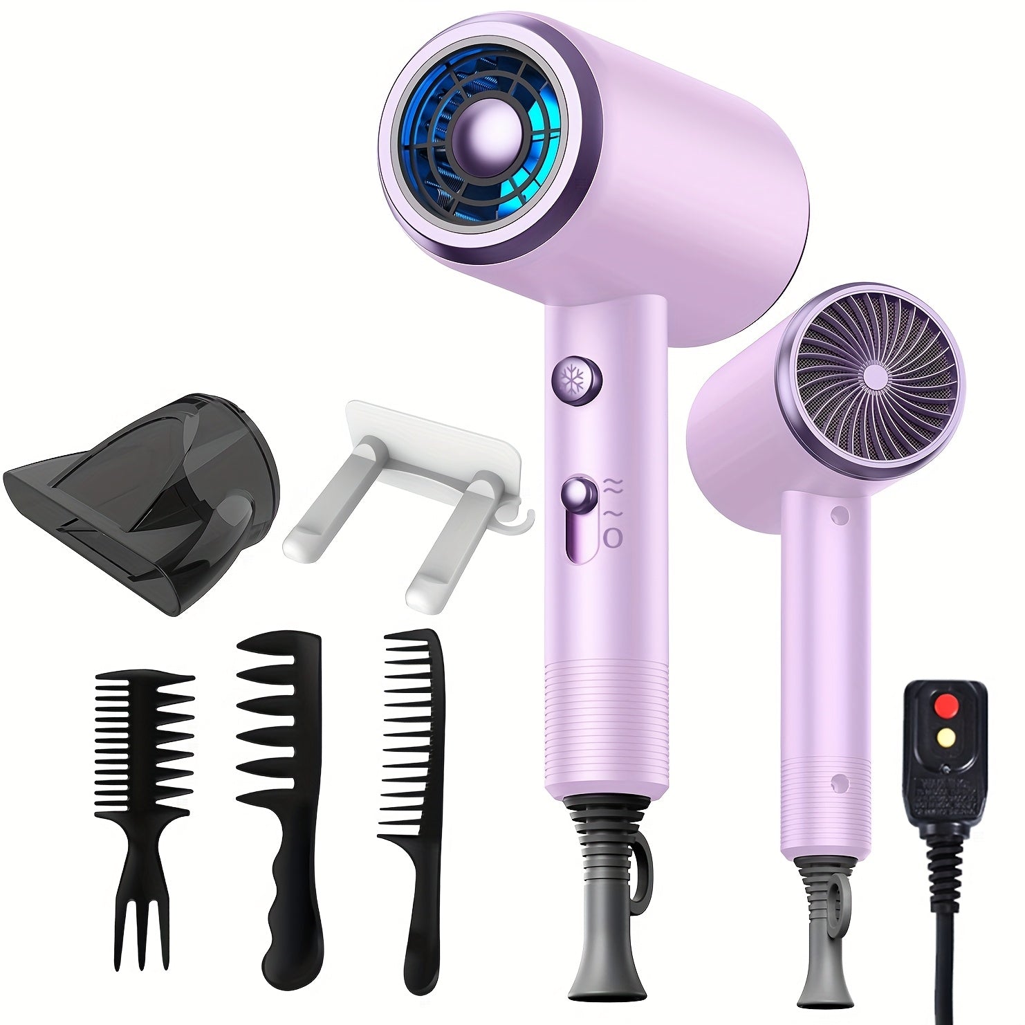 1 Concentrator Nozzle 1 Diffuser Attachments Fast Drying Professional Ionic Hair Dryer, Lightweight And Quiet Low Noise Blow Dryer For Home Salon Travel, Holiday Gift