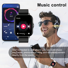 1.83-inch Full Touch Screen Smart Watch For Men And Women, USB Rechargeable, TPU Strap, Multi-sport Mode Outdoor Fitness Watch, Activity Tracker, Location Navigation, Remote Camera/music Player, With Wireless Call And Message Reminder, SMS Notification, T