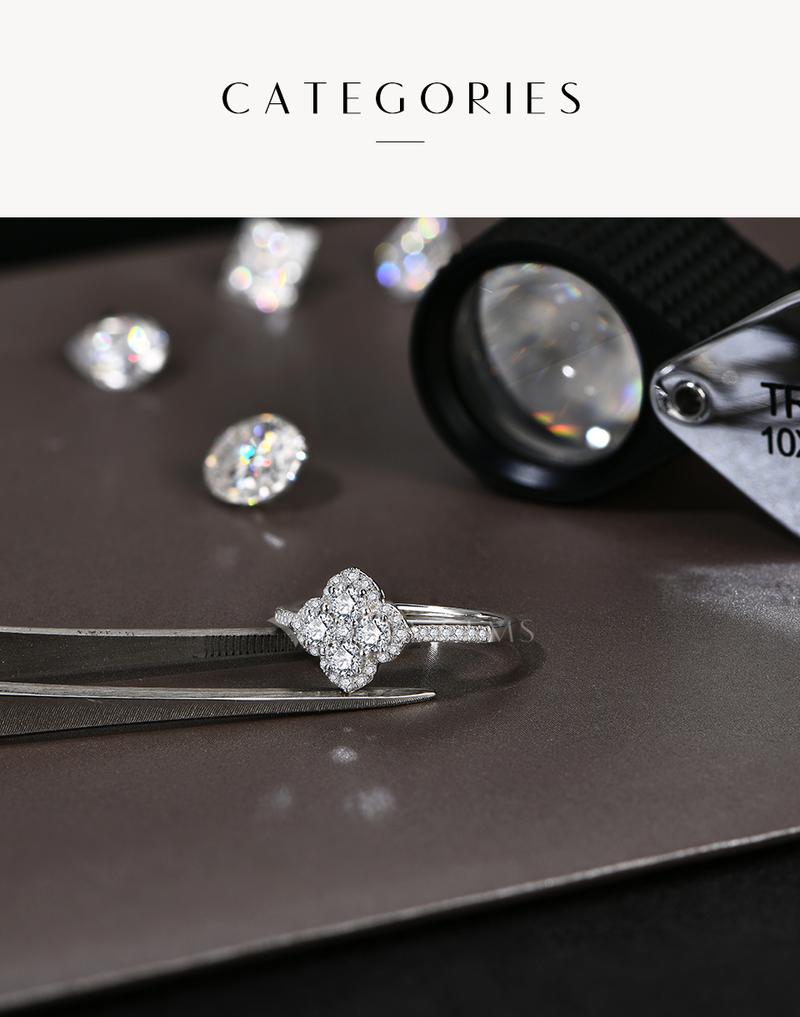 1.3ct D VVS1 Color Synthetic Moissanite Ring for Women Engagement Wedding Party Fine Jewelry Gift New R178
