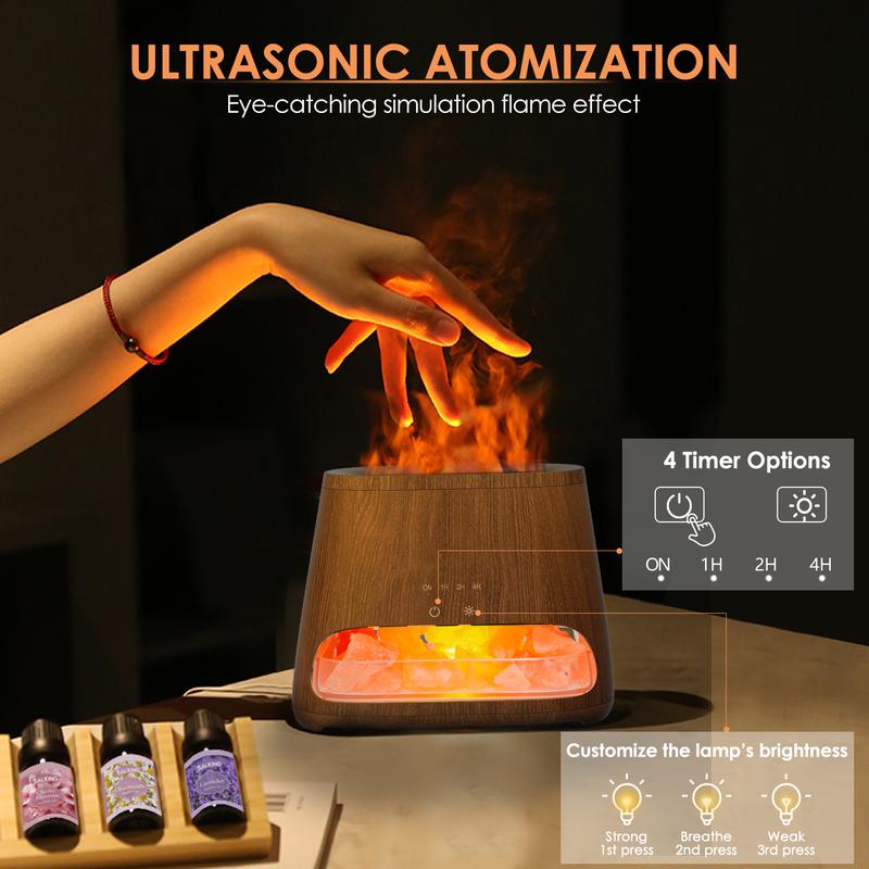 (2-Pack Bundle) SALKING 2-in-1 Air Purifier & Humidifier for Home&Office, Essential Oil Aroma Diffuser With LED Night light Salt Lamp, Home Decor, For Smoke & Pets