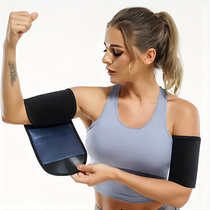 1 Pair Sweat Sauna Arm Trimmers - Adjustable Fitness Workout Shaper for Weight Loss, Enhanced Sweating, Slim Flabby Arms, Protects Arms from Heat & Promotes Sweat, All-Season Neoprene Material, Fit for Gym & Training, Weight Loss Aid | Neoprene Arm Wrap |